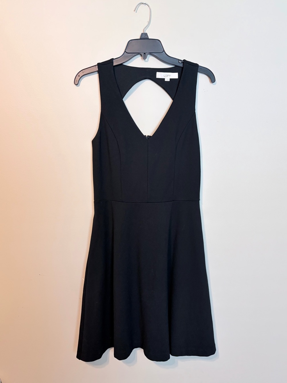 LOFT Black Cutout Fit & Flare Cocktail Dress Size 4